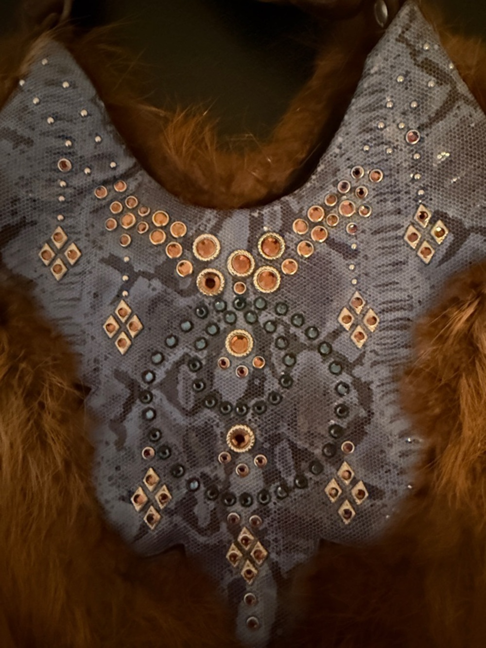 Kippys of CA Mink Brown Shoulder Bag with Blue Appliqué - Picture 3 of 5